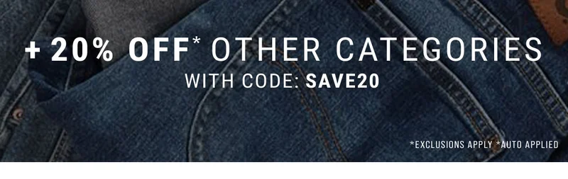 +20% Off* Other Categories With Code: Save20 *Exclusions Apply *Auto Applied