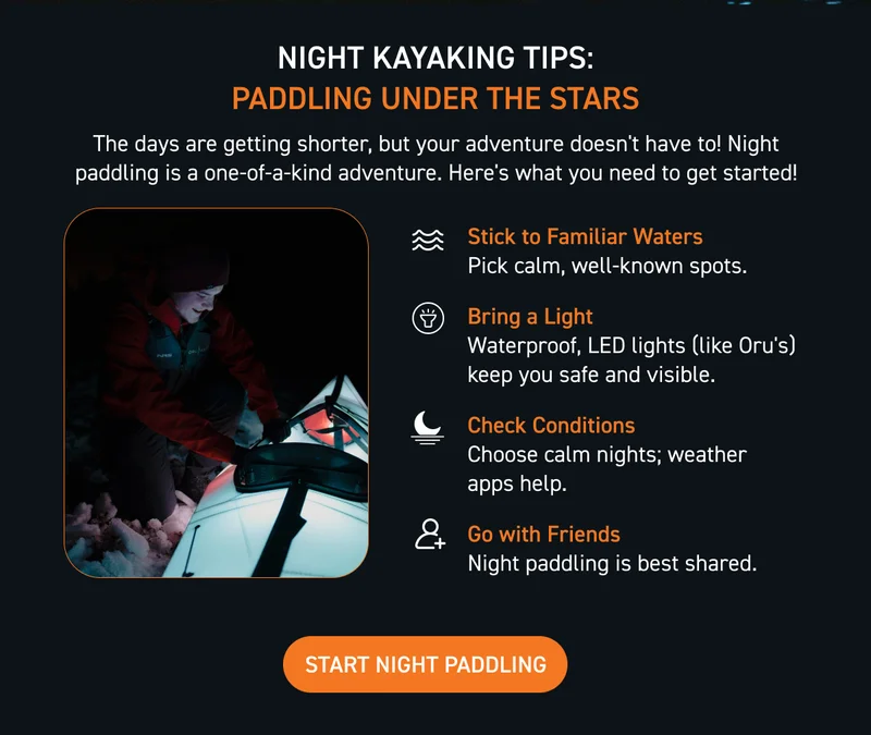Tips for paddling at night Tips for paddling at night