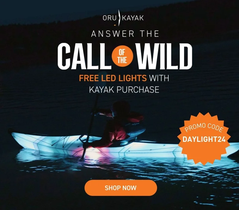 Daylight Savings Special: Buy a kayak, Get FREE LED lights. Use code discount code
