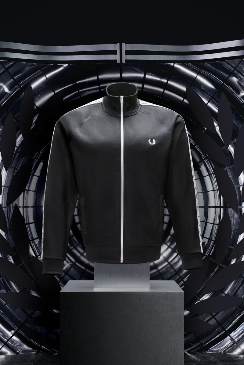 Fred Perry Taped Track Jacket in Black