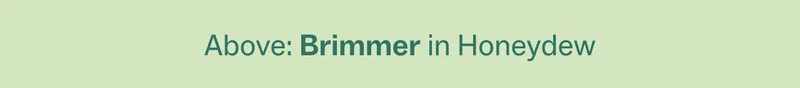 Above: Brimmer in Honeydew