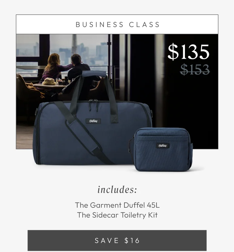 The Premium Garment Duffel 45L w/ Toiletry Kit
