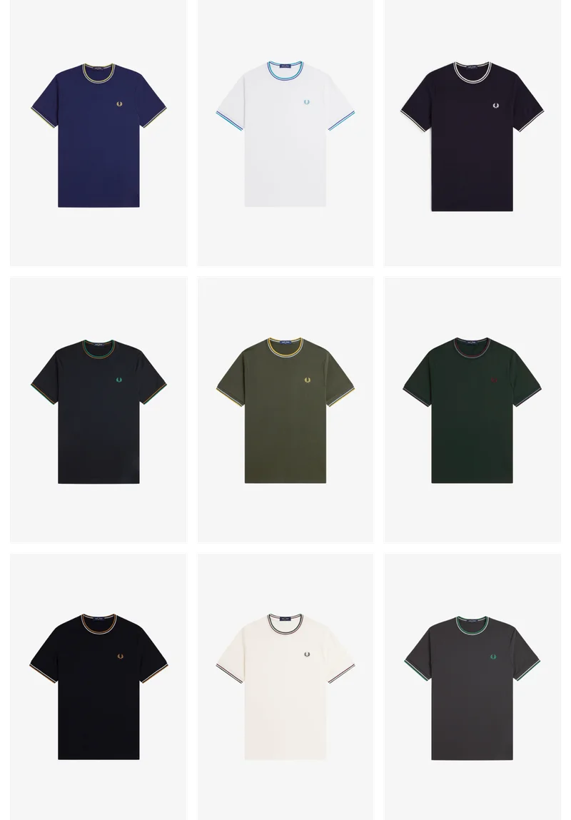 A selection of Twin Tipped Fred Perry T-Shirts