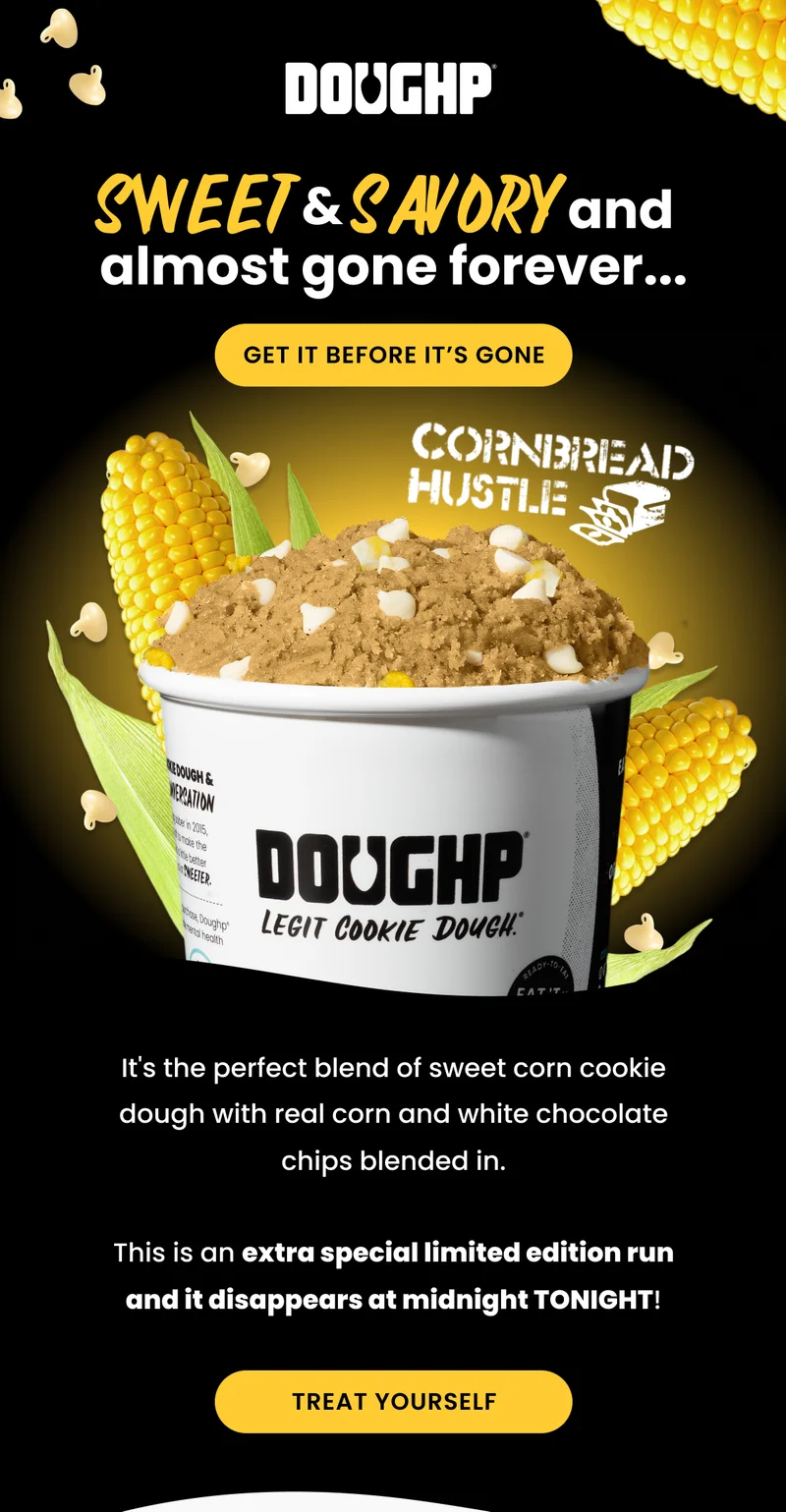 Doughp Edible Cookie Dough Last Chance for Cornbread White Chocolate Dough