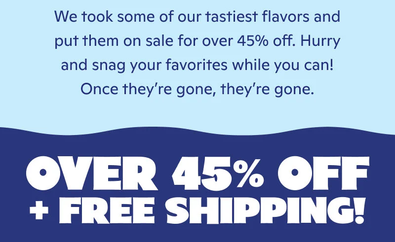 45% off + free shipping