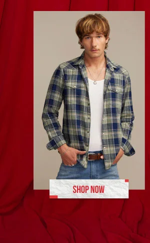 Long Sleeve Indigo Plaid Mesa Western Shirt Shop Now