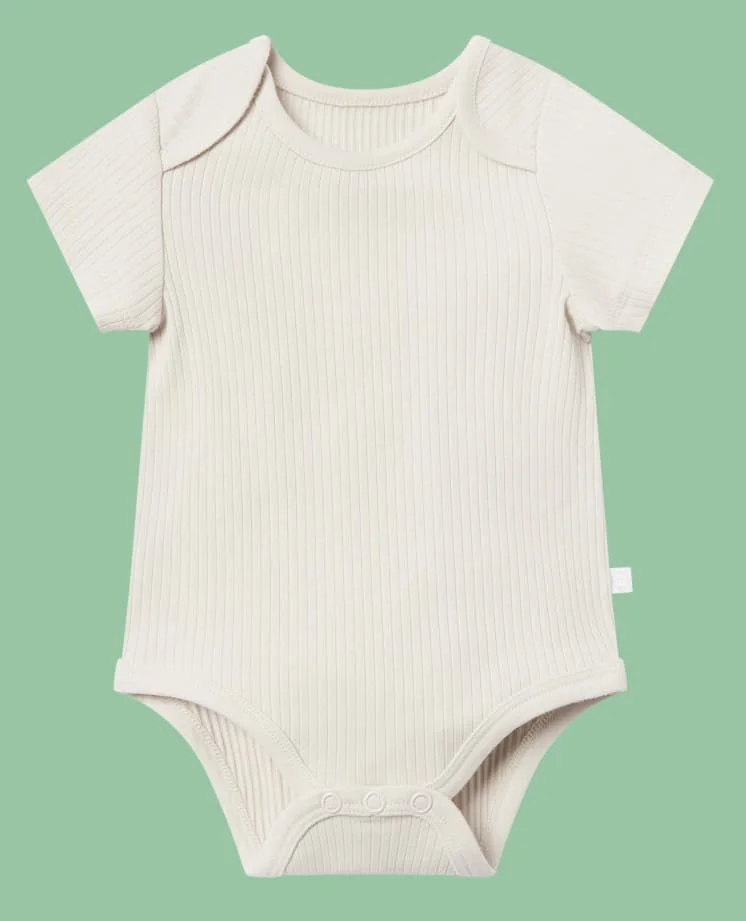 Ribbed Short Sleeve Bodysuit