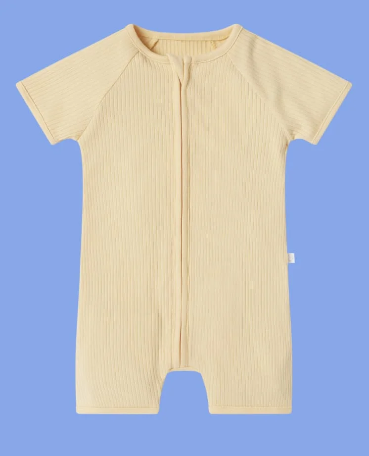 Ribbed Zip Summer Pajamas