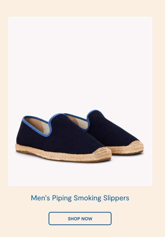 Men's Piping Smoking Slippers
