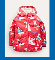 Sherpa Lined Anorak - Jam Red Seagulls