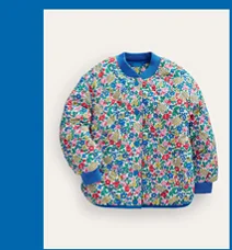 Fun Quilted Bomber Jacket - Mini Foxes