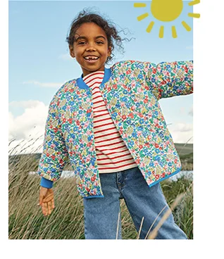 Fun Quilted Bomber Jacket - Mini Foxes