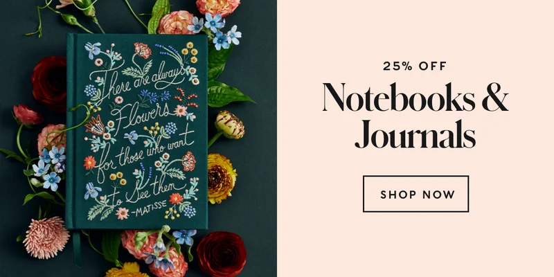25% Off Notebooks and Journals