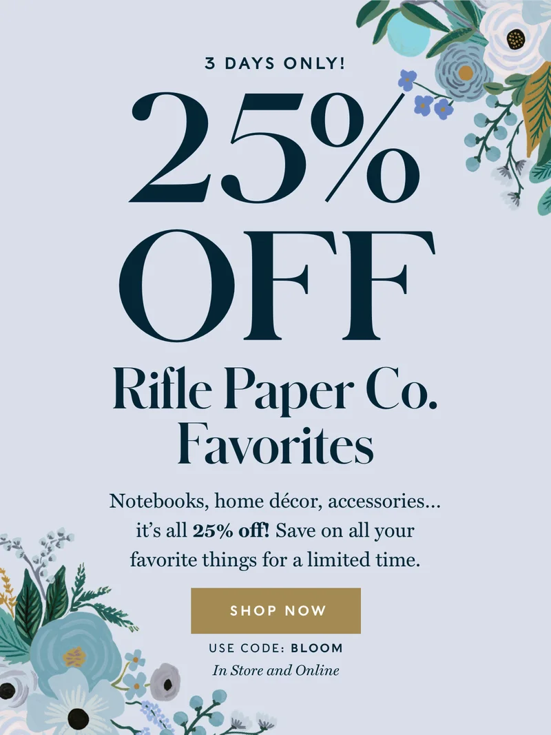 25% Off Rifle Paper Co. Favorites