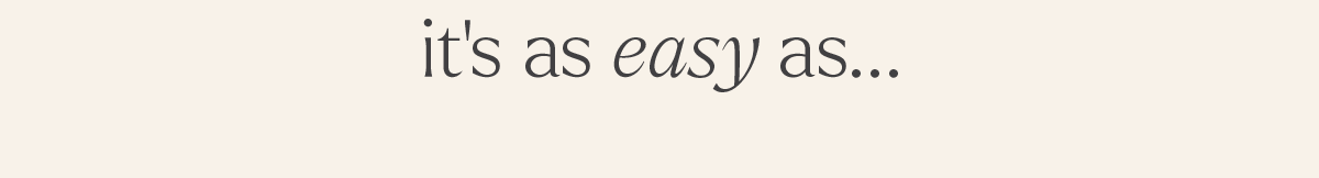 IT'S AS EASY AS...