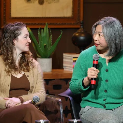 Image of Dr. Denise Su and Dr. Ariel Ekblaw attending The Big Conversation.