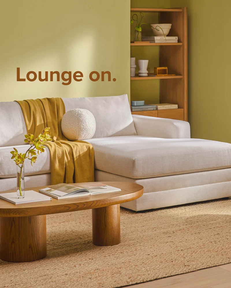 Lounge on. Shop now.
