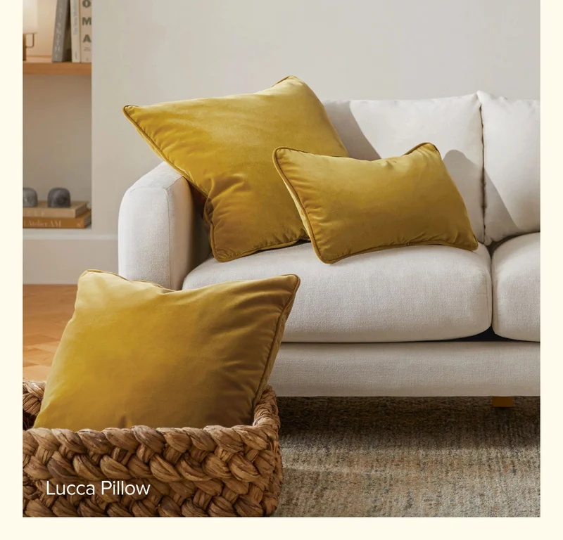 Shop the Lucca Yarrow Gold Pillow.