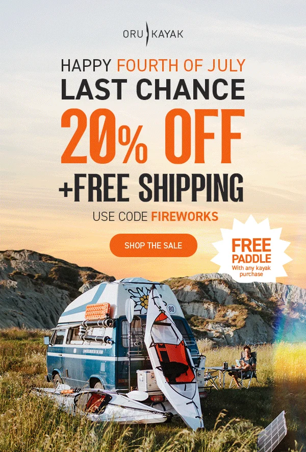 4th of July Sale ends tonight! 20% off Sitewide! Get FREE SHIPPING with code FIREWORKS