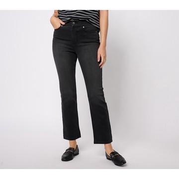 Isaac Mizrahi Live! Regular Black Divine Denim Pull On Straight Jeans