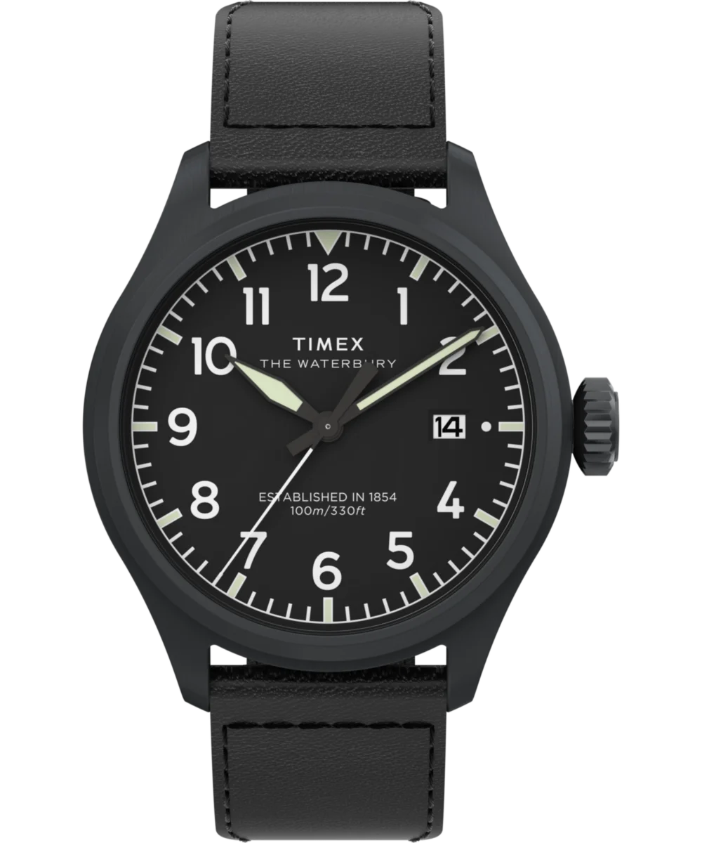 Image of Waterbury Ace 41mm Leather Strap Watch