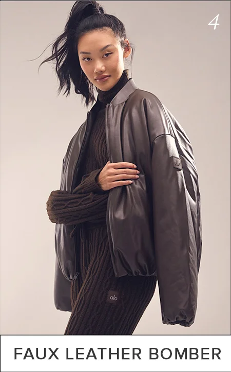 Faux Leather Bomber