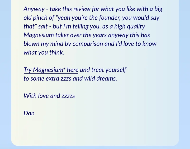 Try Magnesium here