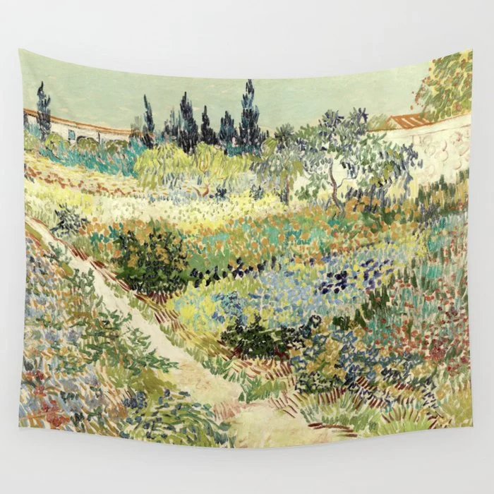 Vincent Van Gogh : Garden at Arles Wall Tapestry Wall Tapestry