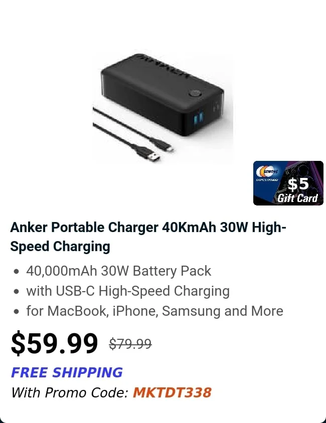 Anker Portable Charger 40KmAh 30W High-Speed Charging