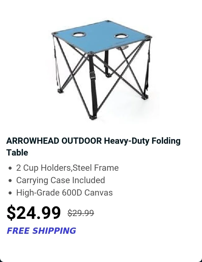 ARROWHEAD OUTDOOR Heavy-Duty Folding Table