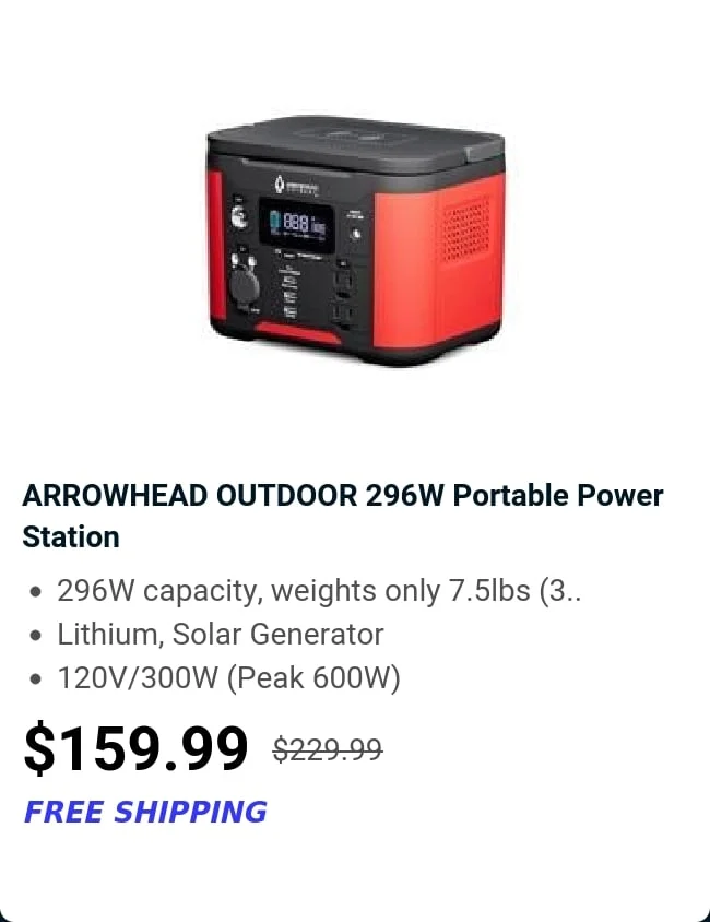 ARROWHEAD OUTDOOR 296W Portable Power Station