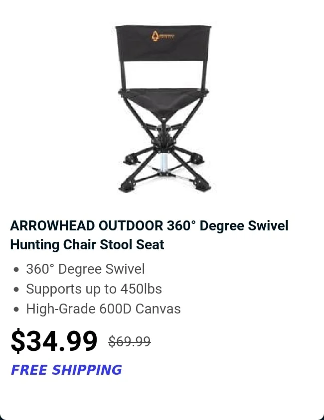 ARROWHEAD OUTDOOR 360° Degree Swivel Hunting Chair Stool Seat