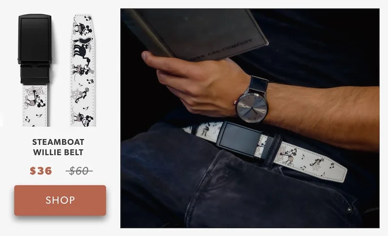 Shop Steamboat Willie Belt