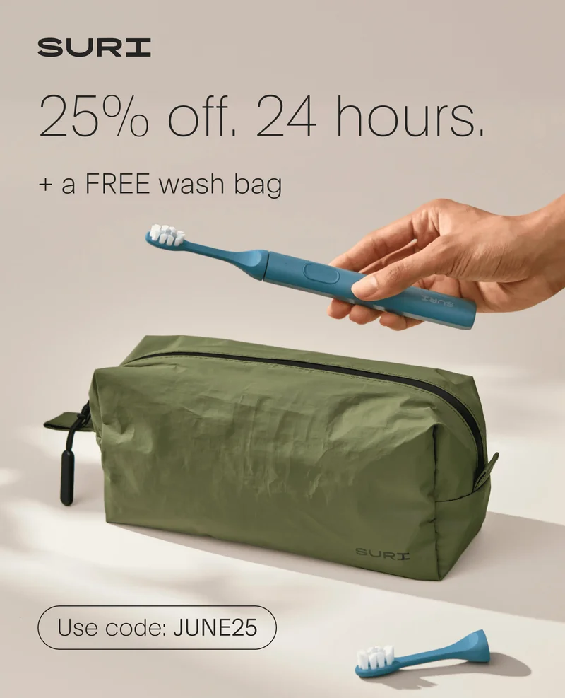 SURI - 25% off. 24 hours. + a FREE wash bag - Use code: JUNE25