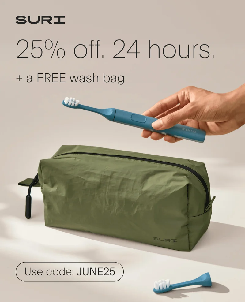 SURI - 25% off. 24 hours. + a FREE wash bag - Use code: JUNE25