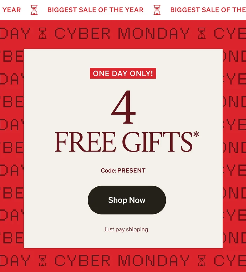 Pick 4 Free Gifts + Up to 50% off Sitewide + Extra 25% Off Your Order