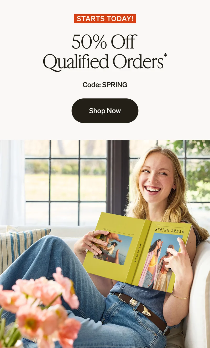 Starts today: 50% off qualified orders
