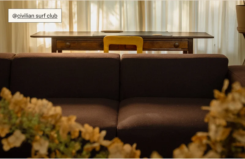 The Form Sectional in Chestnut (Tonus) styled by @civilian_surf_club