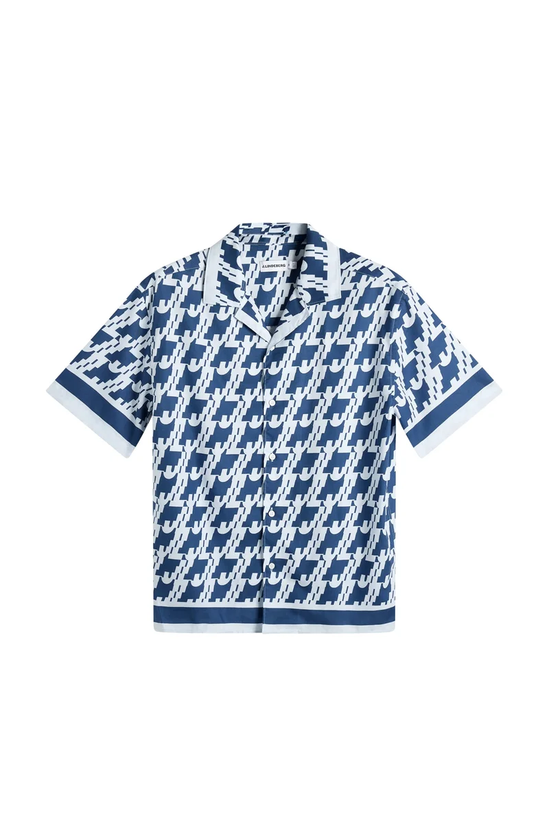 Image of Ellis Border Resort Shirt / Estate Blue