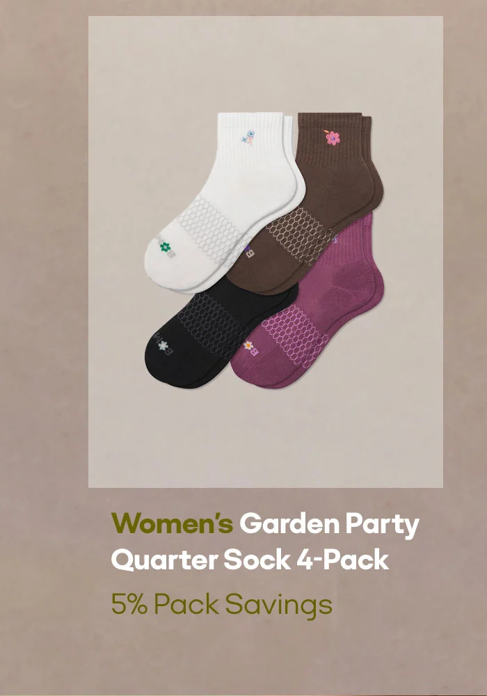 Women's Garden Party Quarter Sock 4-Pack 5% Pack Savings