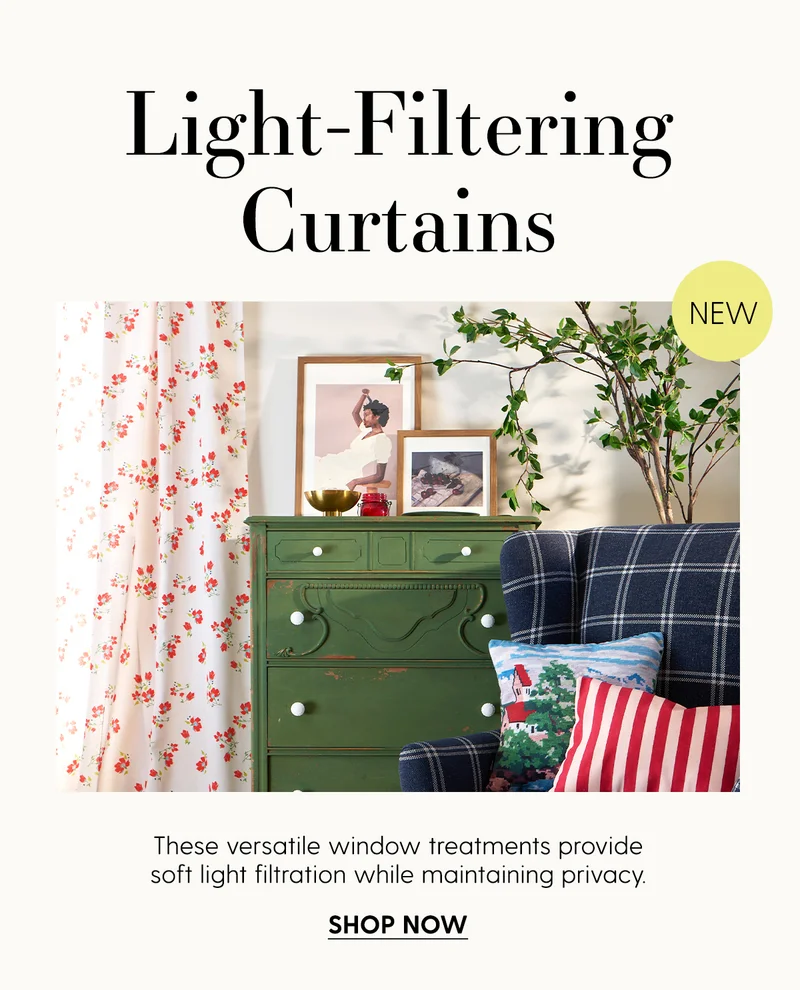 Light-Filtering Curtains | NEW | These versatile window treatments provide soft light filtration while maintaining privacy. | Shop Now
