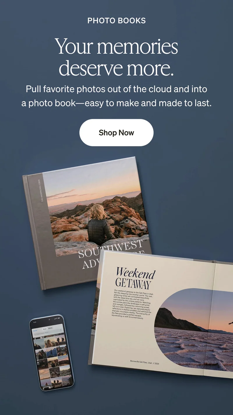 Unlimited Free Pages + 40% Off Photo Books