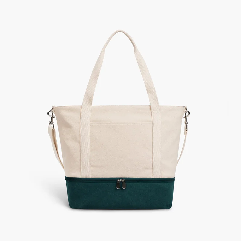 Image of Catalina Deluxe Tote - Eco Friendly Canvas - Dark Green Colorblock