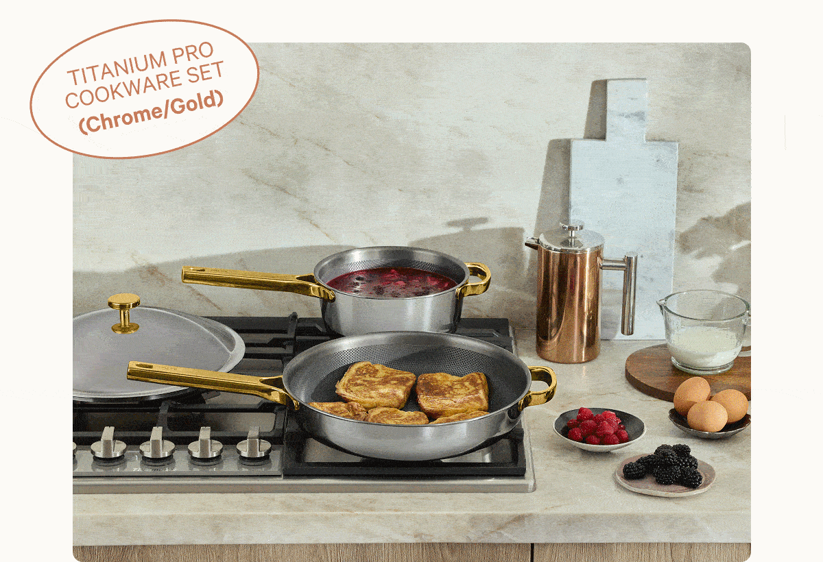 Titanium Pro Cookware Set (Chrome/Gold)
