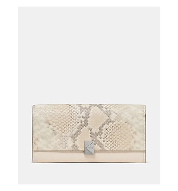 Deco Snake Embossed Large Flap Wallet