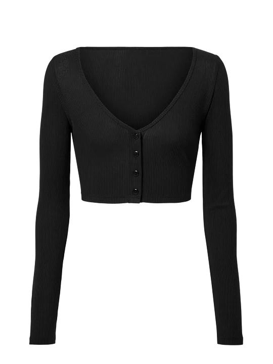 Ribbed Cropped Whisper Cardigan