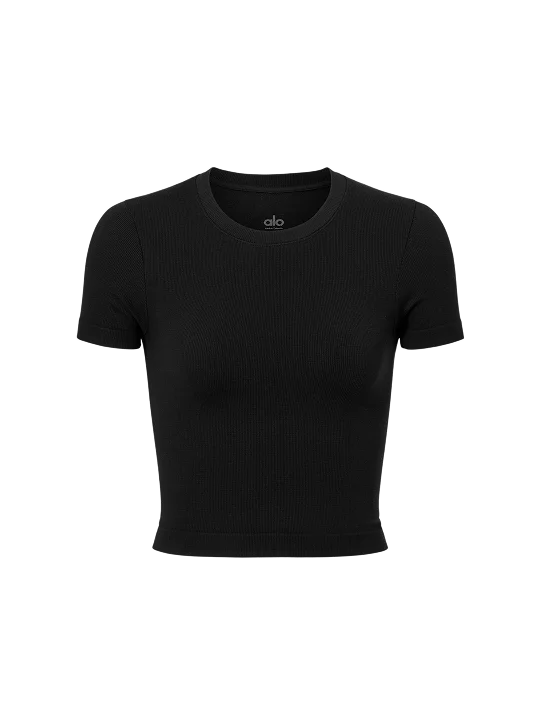 Seamless Modal Ribbed Cropped Short Sleeve