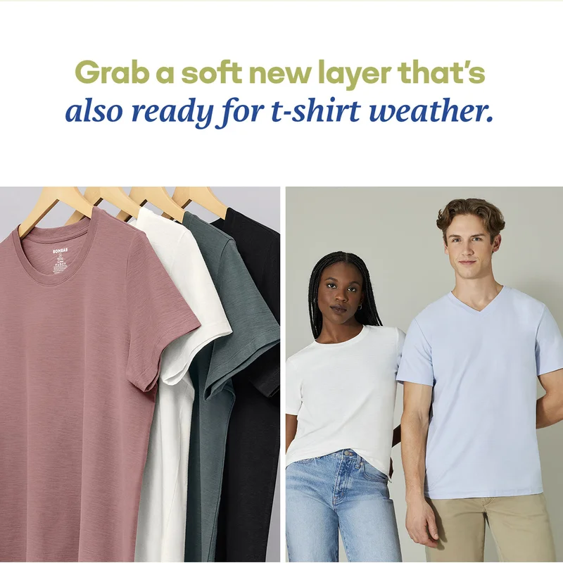 Grab a soft new layer that's also ready for t-shirt weather.