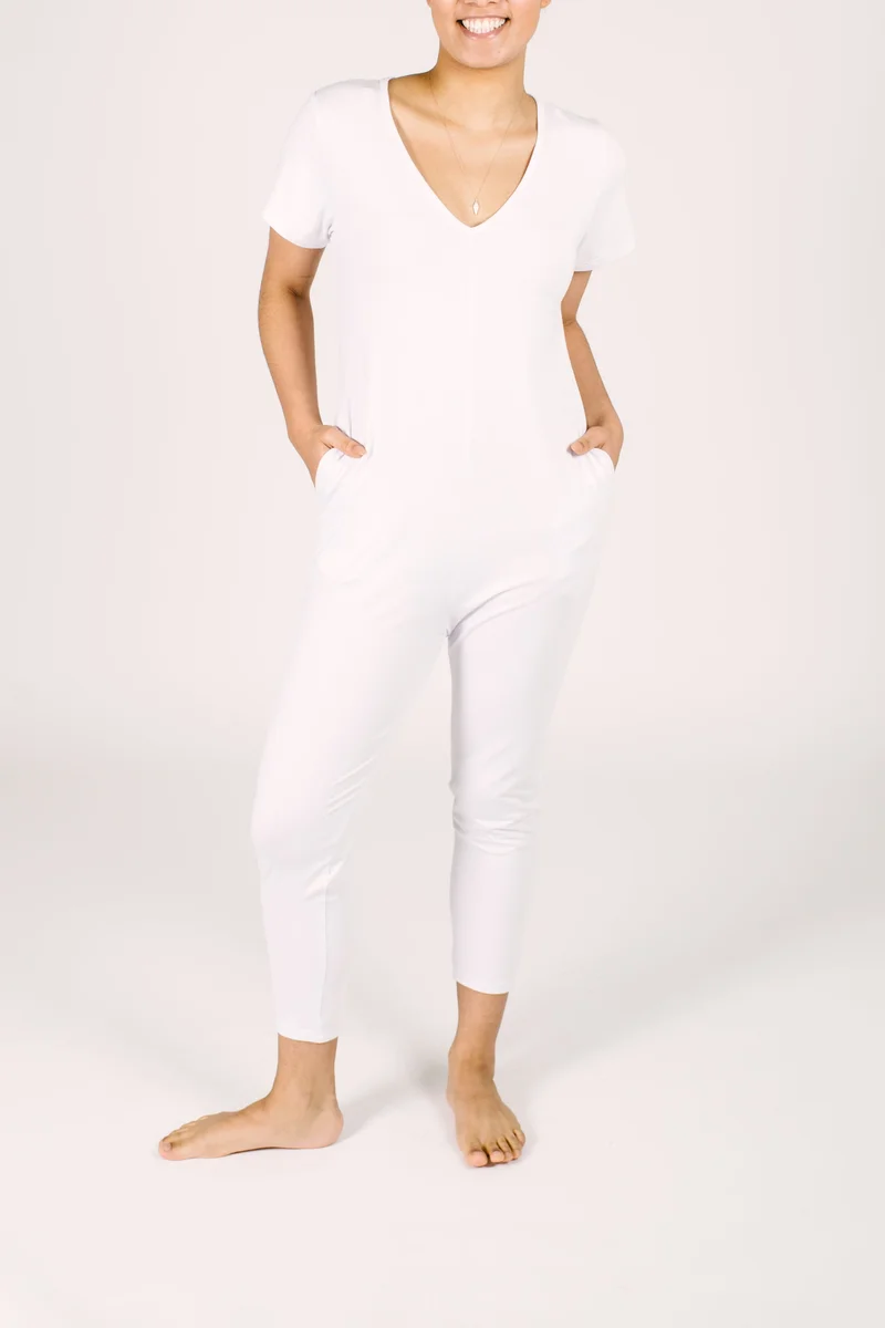Image of Sunday Romper in Bridal White