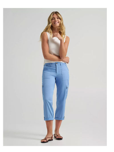 Women's Ultra Lux Comfort with Flex-to-Go Relaxed Fit Cargo Capri
